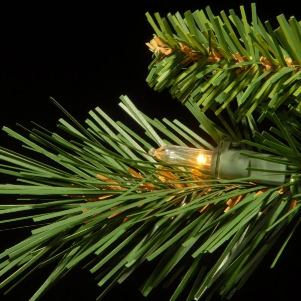 9-Foot Tiffany Fir Slim Artificial Christmas Tree – Pre-Lit with White Lights - Image 3