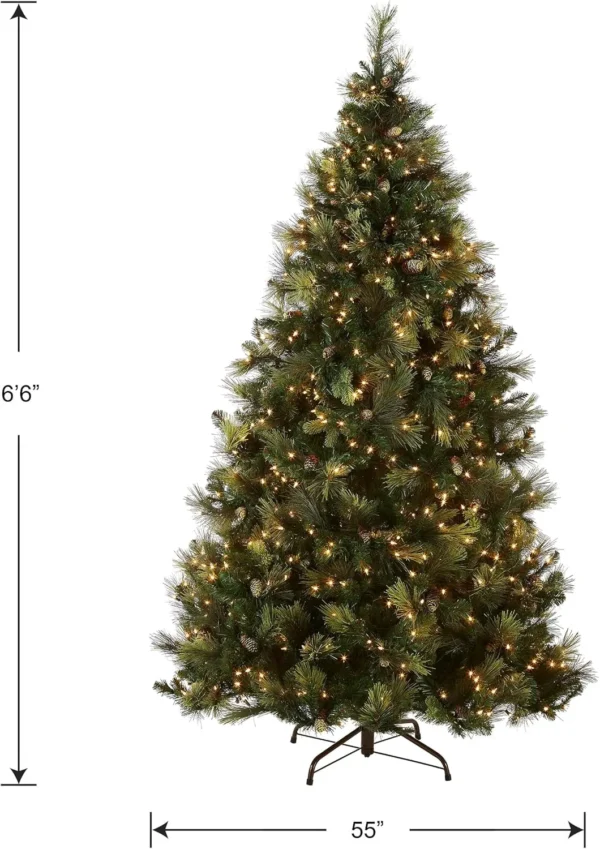 Flocked Carolina Pine Pre-Lit Artificial Christmas Tree