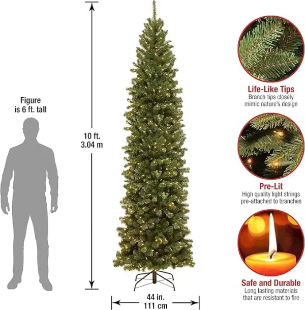 10-Foot Slim Artificial Christmas Tree - Image 2