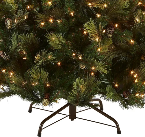 Flocked Carolina Pine Pre-Lit Artificial Christmas Tree with Cones - Image 3