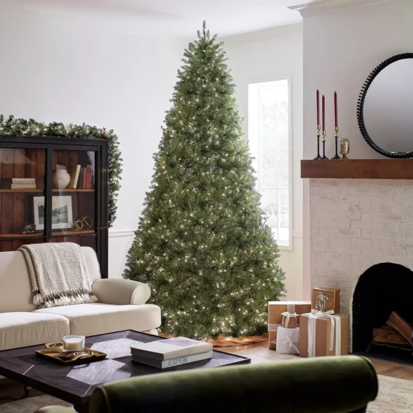 10-Foot Pre-Lit Artificial Christmas Tree with White Lights - Image 3
