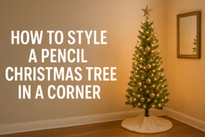 How to Style a Pencil Christmas Tree in a Corner