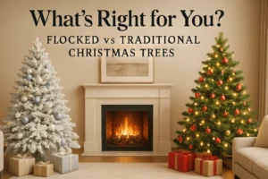 Flocked vs Traditional Christmas Trees